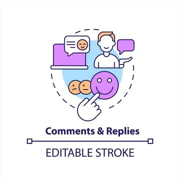 Comments and replies concept icon Stock Illustration
