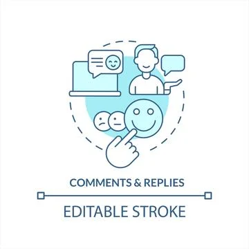 Comments and replies turquoise concept icon Stock Illustration