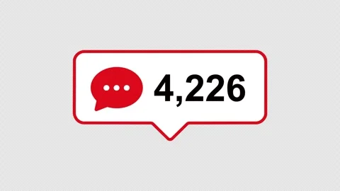 Comments Counter Icon Animation with Alpha Channel Stock Footage 339792250