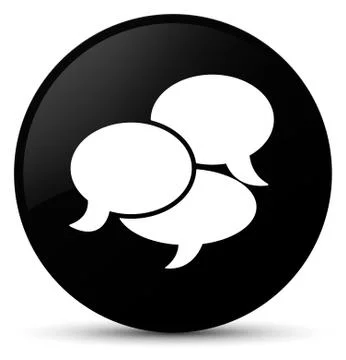 Comments icon black round button 스톡 일러스트
