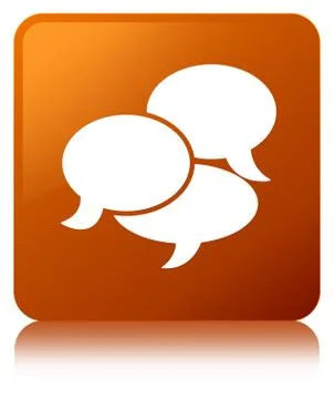 Comments icon brown square button 스톡 일러스트