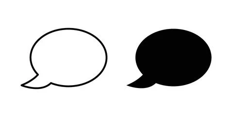 Comments icon collection in black, Line icons, flat symbols Stock Illustration