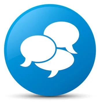 Comments icon cyan blue round button 스톡 일러스트