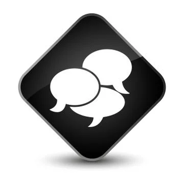 Comments icon elegant black diamond button 스톡 일러스트