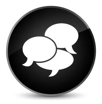 Comments icon elegant black round button 스톡 일러스트
