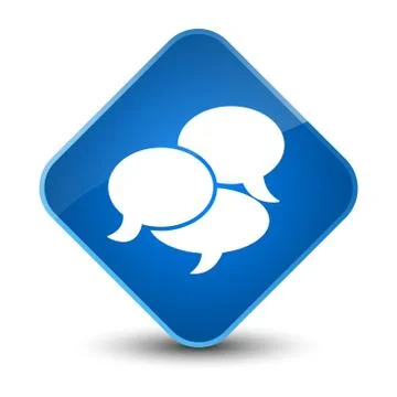 Comments icon elegant blue diamond button Illustrazione stock