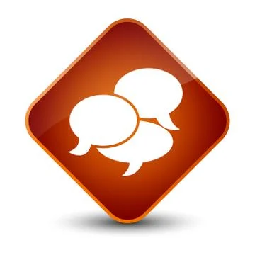 Comments icon elegant brown diamond button 스톡 일러스트
