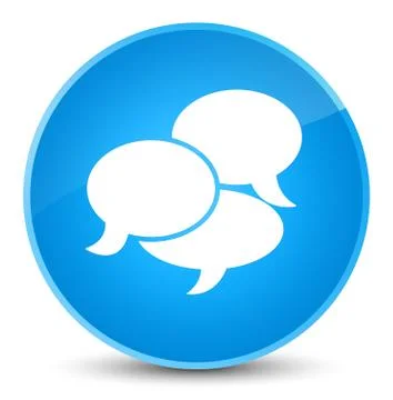 Comments icon elegant cyan blue round button 스톡 일러스트