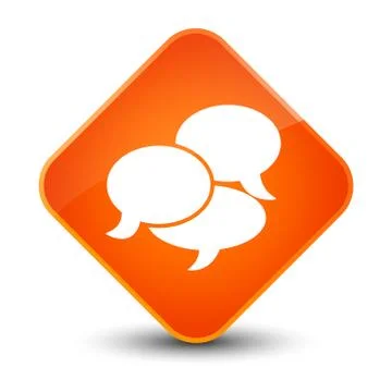 Comments icon elegant orange diamond button 스톡 일러스트