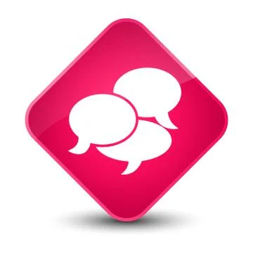 Comments icon elegant pink diamond button Illustrazione stock