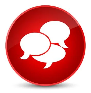 Comments icon elegant red round button 스톡 일러스트
