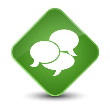 Comments icon elegant soft green diamond button 스톡 일러스트