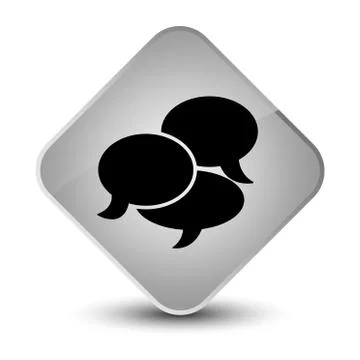 Comments icon elegant white diamond button 스톡 일러스트