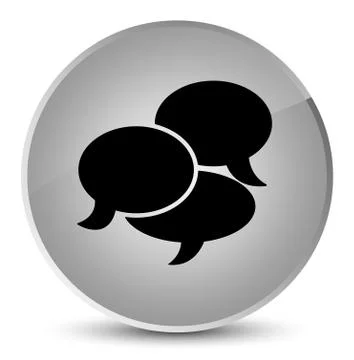 Comments icon elegant white round button 스톡 일러스트