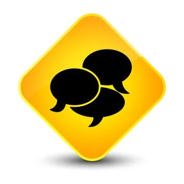 Comments icon elegant yellow diamond button Illustrazione stock