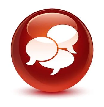 Comments icon glassy brown round button 스톡 일러스트