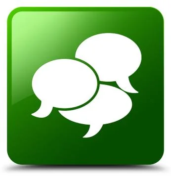 Comments icon green square button 스톡 일러스트