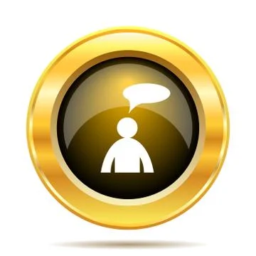Comments icon. internet button on white background. - man with bubble. 스톡 일러스트