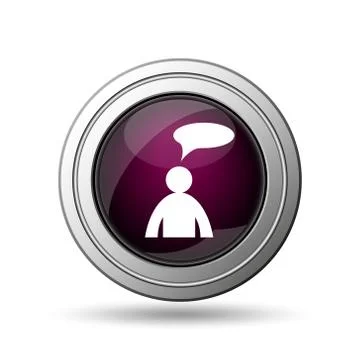  comments icon. internet button on white background. - man with bubble. 스톡 일러스트