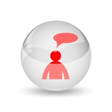 Comments icon. internet button on white background. - man with bubble. 스톡 일러스트