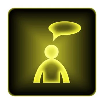 Comments icon. internet button on white background. - man with bubble. 스톡 일러스트