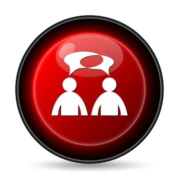 Comments icon. internet button on white background. - men with bubbles. Illustrazione stock