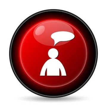 Comments icon. internet button on white background. - man with bubble. 스톡 일러스트