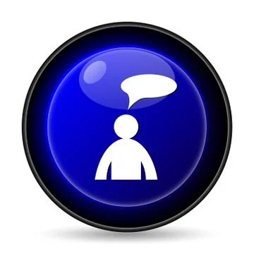 Comments icon. internet button on white background. - man with bubble. Stock Illustration