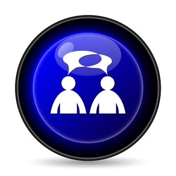 Comments icon. internet button on white background. - men with bubbles. Stock Illustration