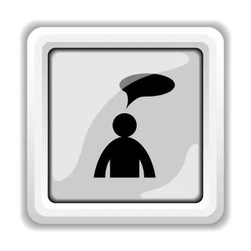 Comments icon. internet button on white background. - man with bubble. 스톡 일러스트