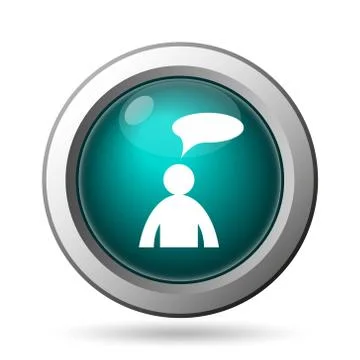 Comments icon. internet button on white background. - man with bubble. 스톡 일러스트