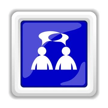 Comments icon. Internet button on white background. - men with bubbles. Stock Illustration