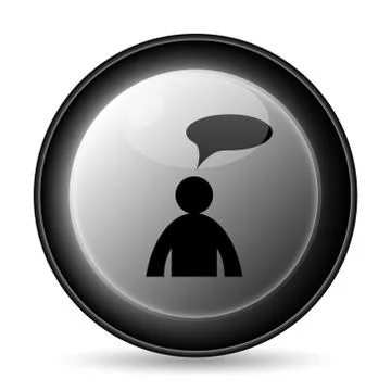 Comments icon. Internet button on white background. - man with bubble. 스톡 일러스트