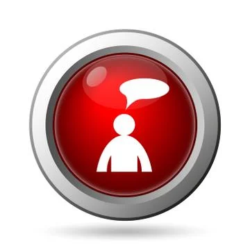 Comments icon. Internet button on white background. - man with bubble. 스톡 일러스트