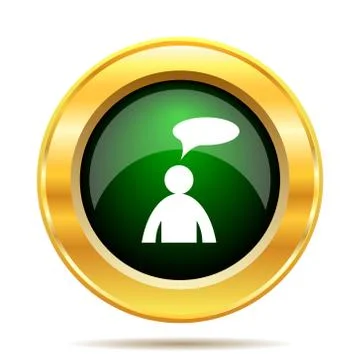 Comments icon. Internet button on white background. - man with bubble. 스톡 일러스트