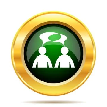 Comments icon. Internet button on white background. - men with bubbles. Stock Illustration