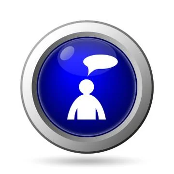 Comments icon. Internet button on white background. - man with bubble. Illustrazione stock