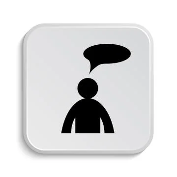Comments icon. Internet button on white  background. - man with bubble. 스톡 일러스트