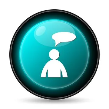Comments icon. Internet button on white background. - man with bubble. 스톡 일러스트