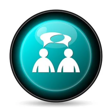Comments icon. Internet button on white background. - men with bubbles. 스톡 일러스트