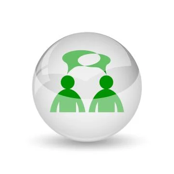 Comments icon. Internet button on white background. - men with bubbles. 스톡 일러스트