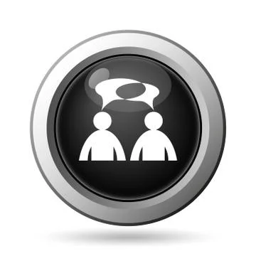 Comments icon. Internet button on white background. - men with bubbles. 스톡 일러스트