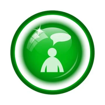 Comments icon. Internet button on white background. - man with bubble. 스톡 일러스트