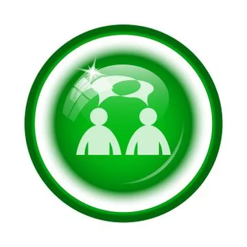 Comments icon. Internet button on white background. - men with bubbles. Stock Illustration