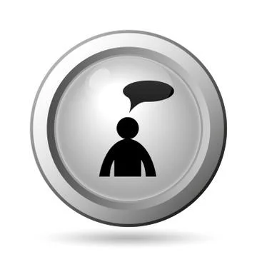 Comments icon. Internet button on white background. - man with bubble. 스톡 일러스트