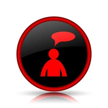 Comments icon. Internet button on white background. - man with bubble. 스톡 일러스트