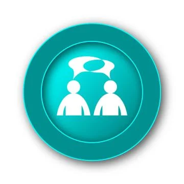  Comments icon. Internet button on white background - men with bubbles. 스톡 일러스트