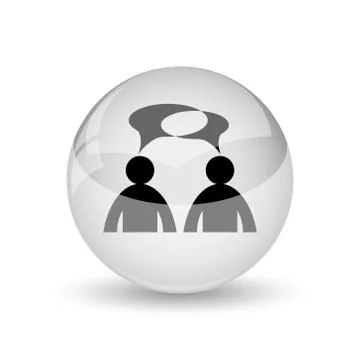 Comments icon. Internet button on white background - men with bubbles. Stock Illustration