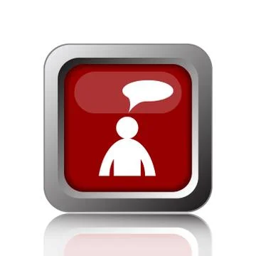 Comments icon. Internet button on white background - man with bubble. 스톡 일러스트