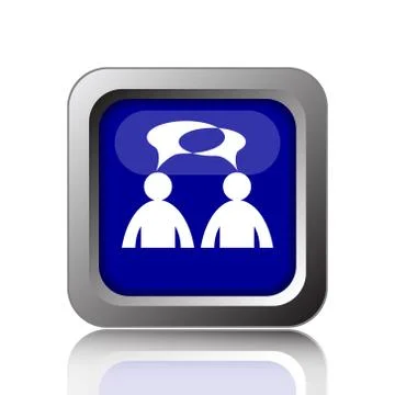 Comments icon. Internet button on white background. - men with bubbles. 스톡 일러스트
